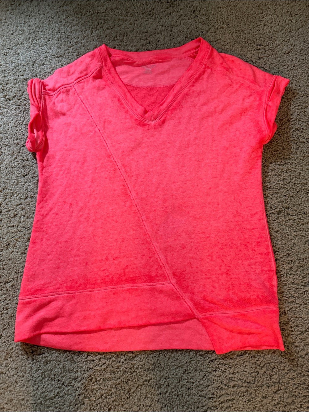 Calvin Klein Neon Pink V-Neck Short Sleeve Tee